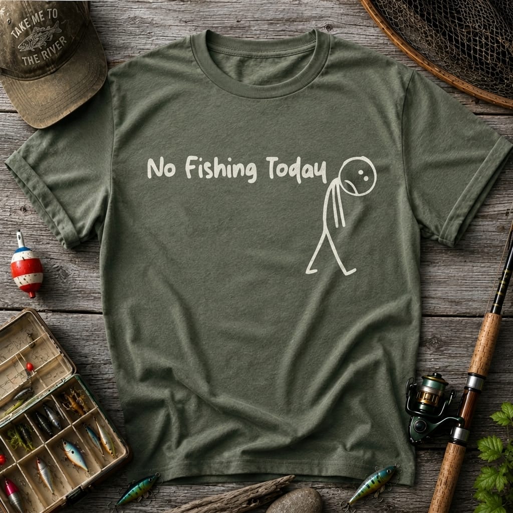 No Fishing Today Funny Fishing T Shirt | Fisherman Graphic Tee