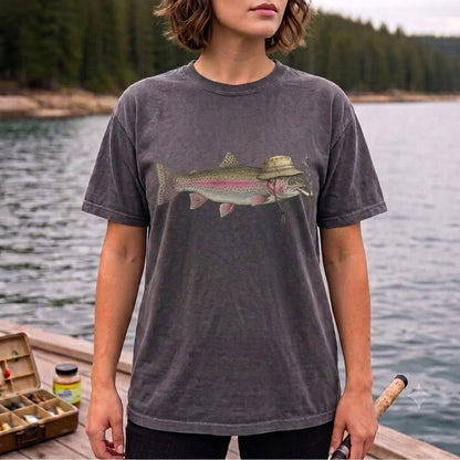 Funny Rainbow Trout Fishing T Shirt | Vintage Trout Graphic Tee
