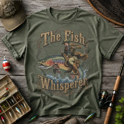 The Fish Whisperer Vintage Fishing T Shirt | Trout Angler Graphic Tee