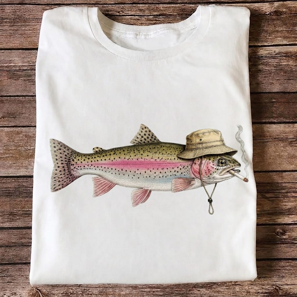 Funny Rainbow Trout Fishing T Shirt | Vintage Trout Graphic Tee