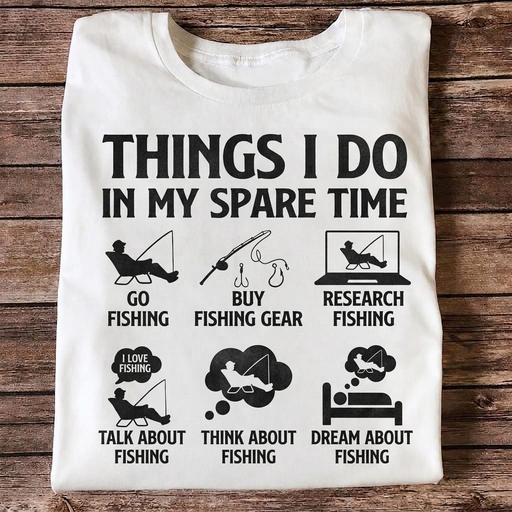 Things I Do In My Spare Time Funny Fishing T Shirt