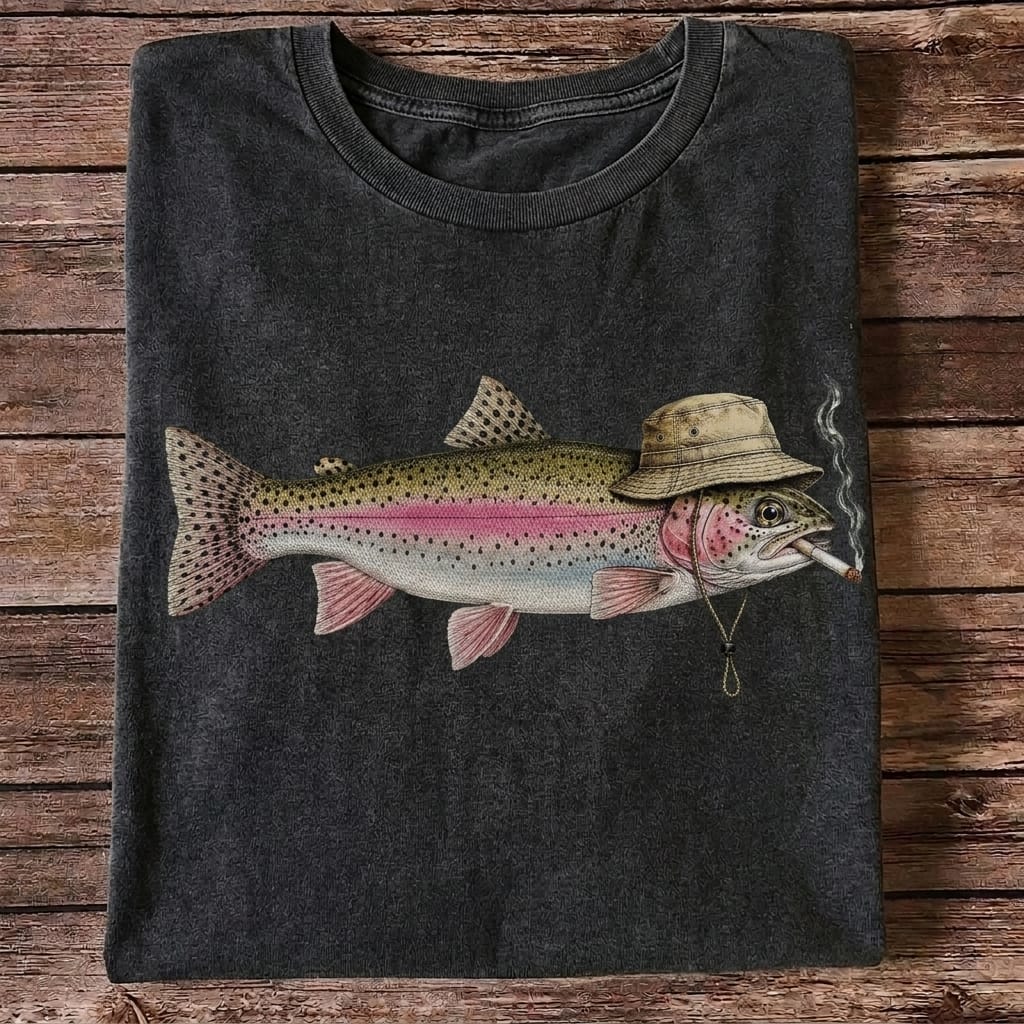 Funny Rainbow Trout Fishing T Shirt | Vintage Trout Graphic Tee