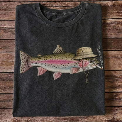 Funny Rainbow Trout Fishing T Shirt | Vintage Trout Graphic Tee