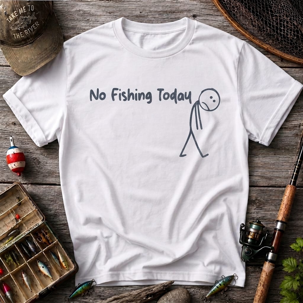 No Fishing Today Funny Fishing T Shirt | Fisherman Graphic Tee