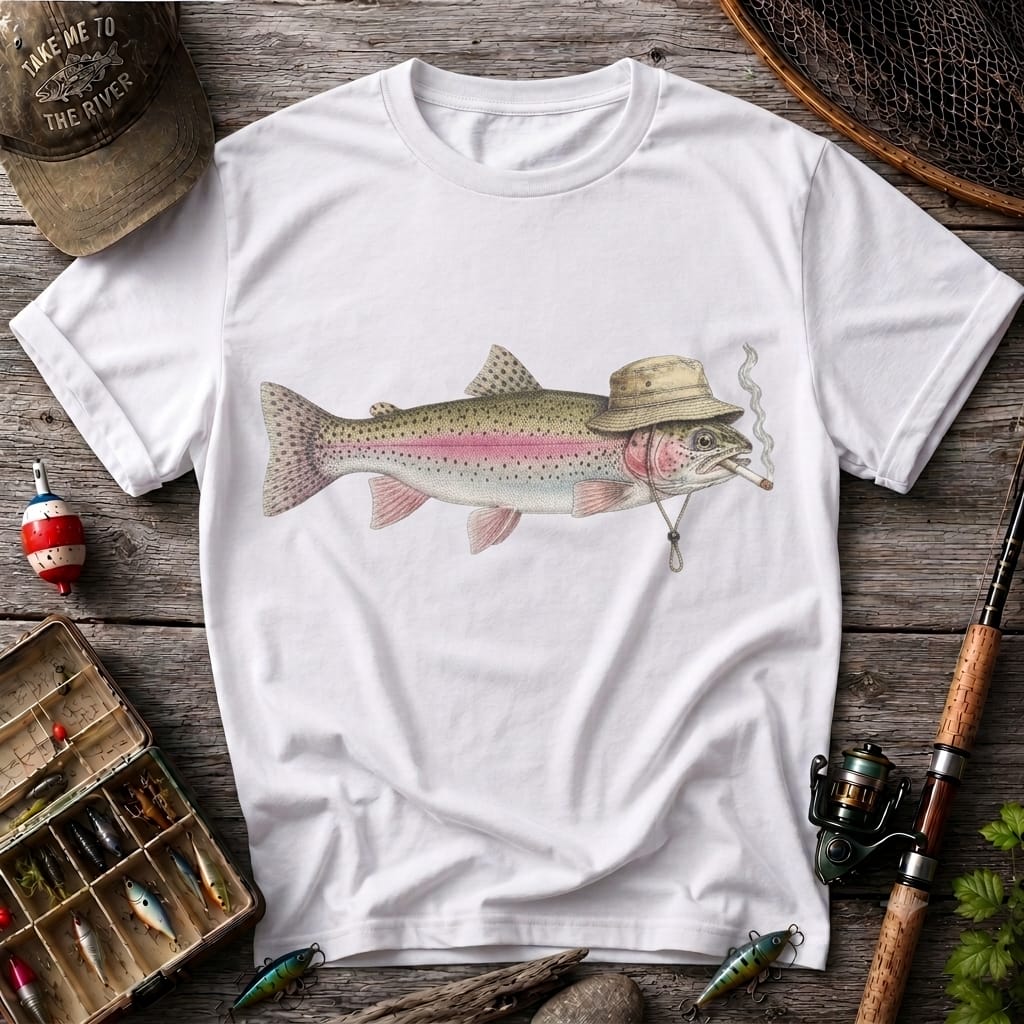 Funny Rainbow Trout Fishing T Shirt | Vintage Trout Graphic Tee