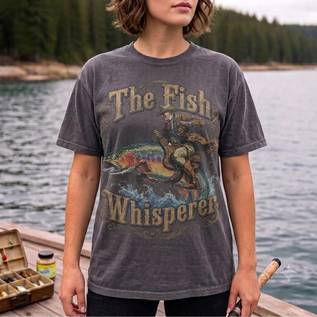 The Fish Whisperer Vintage Fishing T Shirt | Trout Angler Graphic Tee