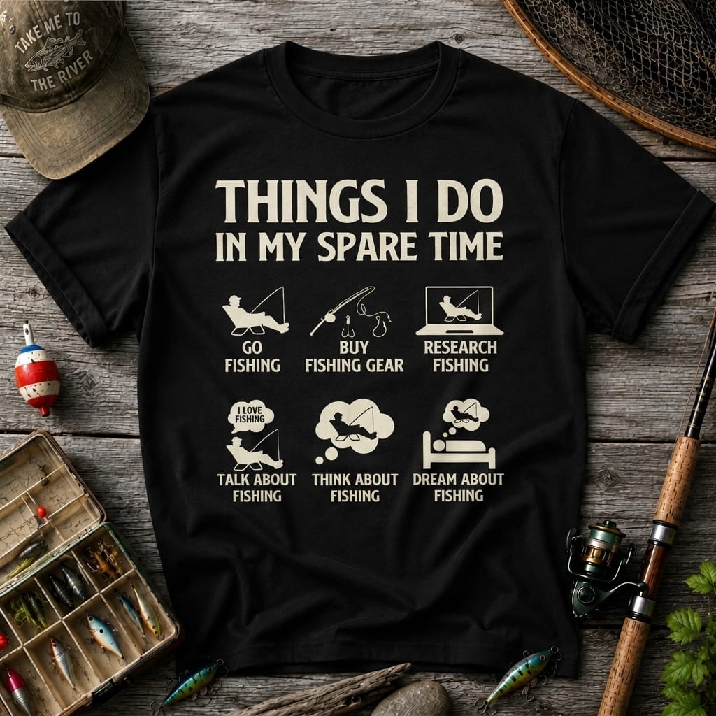 Things I Do In My Spare Time Funny Fishing T Shirt