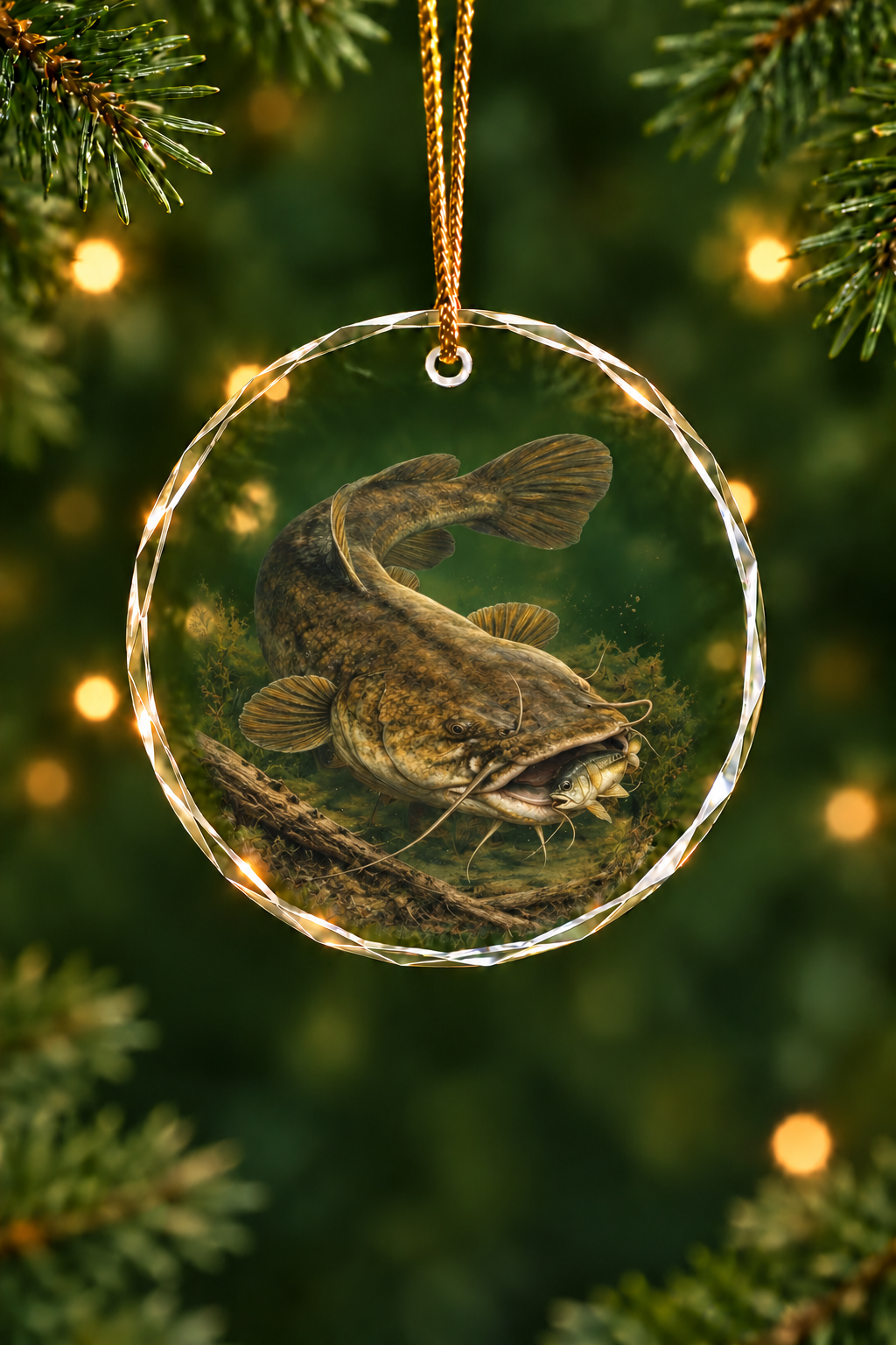 Stillwater Catfish Glass Ornament, Fishing Christmas Tree Keepsake