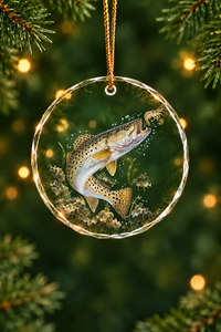 Oyster Bar Speckled Trout Glass Ornament, Saltwater Fishing Christmas Keepsake