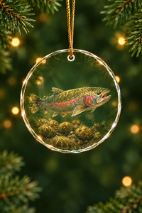 Gravel Run Rainbow Glass Ornament, Angler Holiday Tree Decor