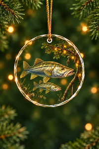 Mangrove Lights Snook Glass Ornament, Angler Holiday Tree Decor