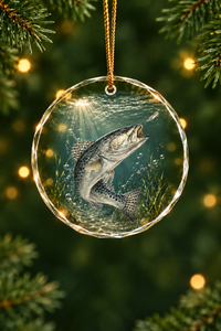 Silverline Speckled Trout Glass Ornament, Angler Holiday Tree Decor