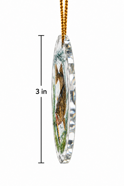 Santa Bass Boat Hookset Glass Ornament, Fisherman Christmas Gift