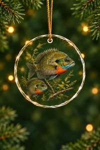 Sunlit Shallows Bluegill Glass Ornament, Fisherman Christmas Gift