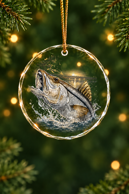 Bridge Strike Snook Glass Ornament, Fisherman Christmas Gift