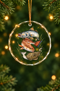 Saltmarsh Grand Slam Glass Ornament, Saltwater Fishing Christmas Keepsake