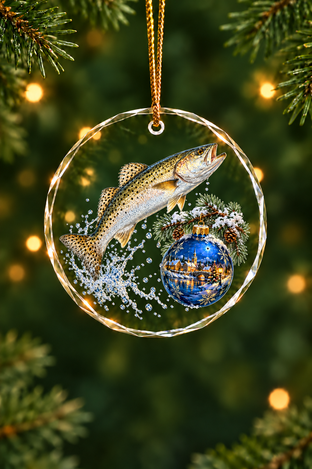 Shiny Brite Speckled Trout Glass Ornament, Saltwater Fishing Christmas Keepsake