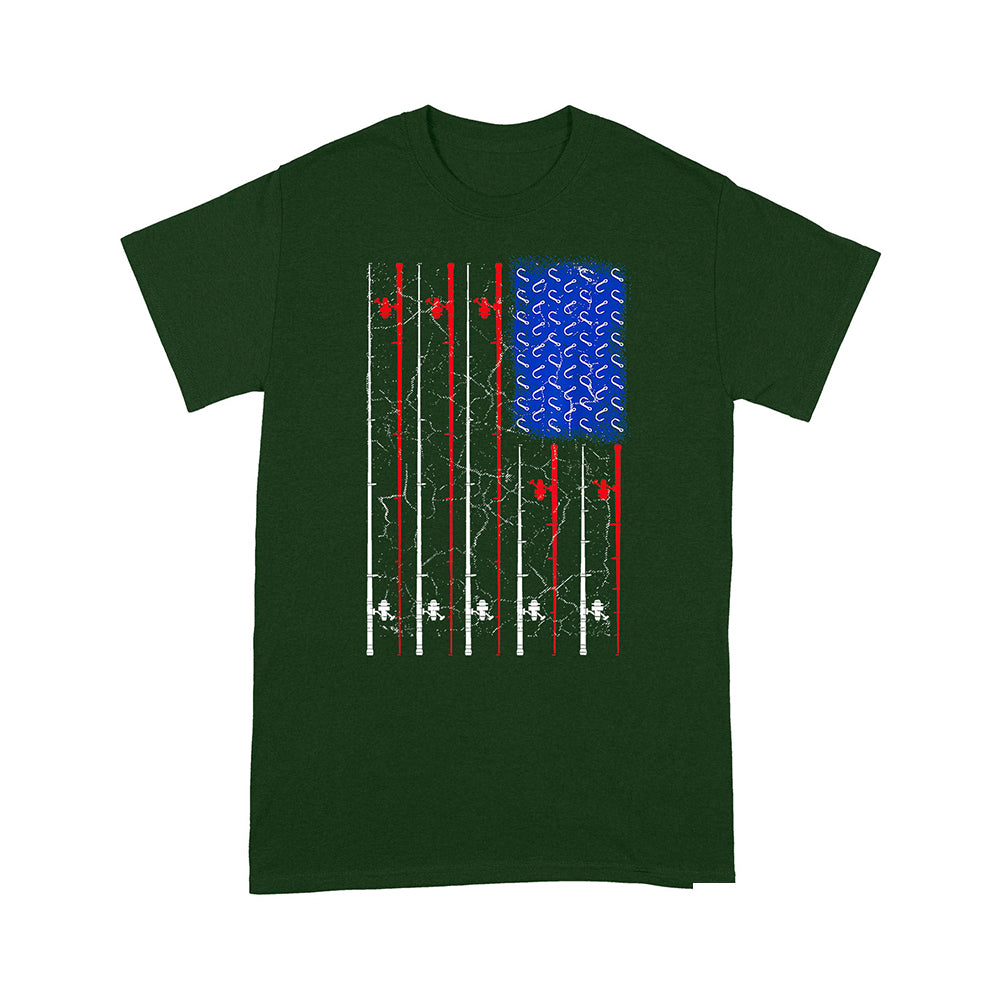 American US Flag Fishing Rod Shirt, Fisherman Gift D06 NPQ151- Premium T-shirt