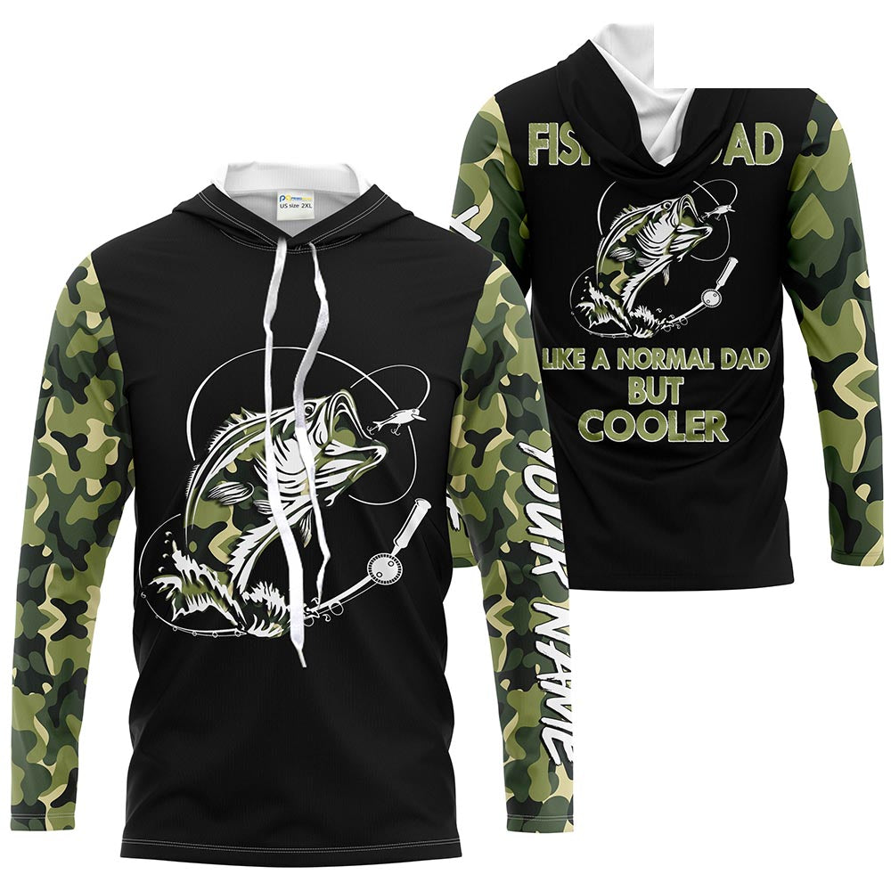 Bass Fishing Dad Like A Normal Dad But Cooler camo Custom long sleeves fishing shirt NPQ112