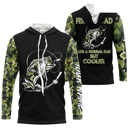 Bass Fishing Dad Like A Normal Dad But Cooler camo Custom long sleeves fishing shirt NPQ112