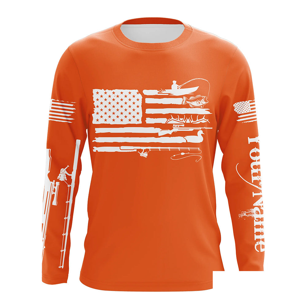 American Flag UV Protection Fishing Hunting Shirt For Fisherman Hunter A44