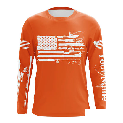 American Flag UV Protection Fishing Hunting Shirt For Fisherman Hunter A44