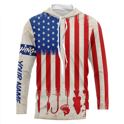 American vintage flag UV protection fishing shirt for fisherman A65