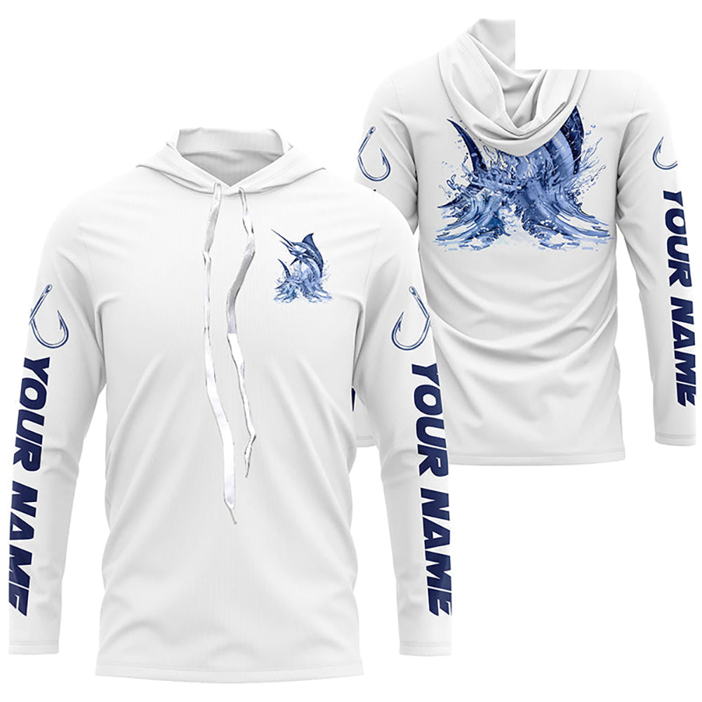 Personalized Marlin Long Sleeve Performance Fishing Shirts, Marlin Fishing Jersey IPHW6411