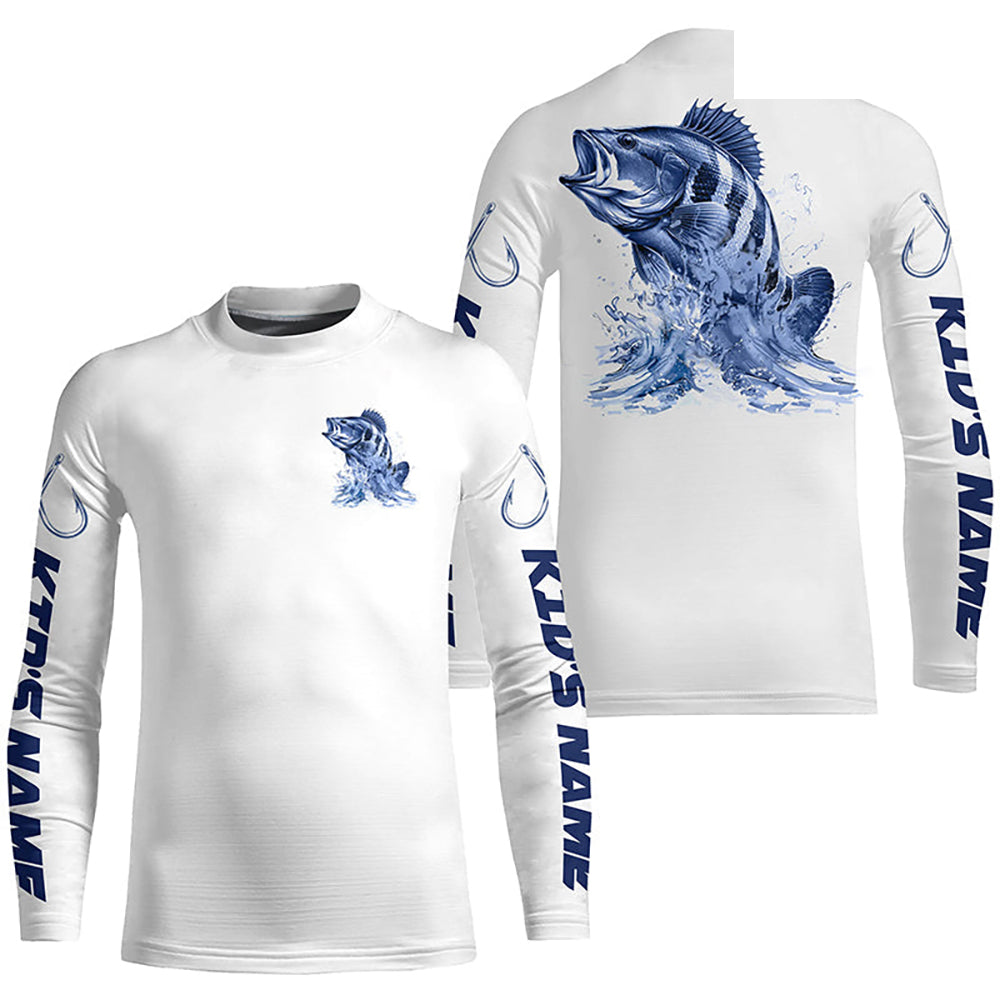 Peacock Bass Long Sleeve Fishing Shirts, Striper Custom Fishing Jerseys IPHW6886