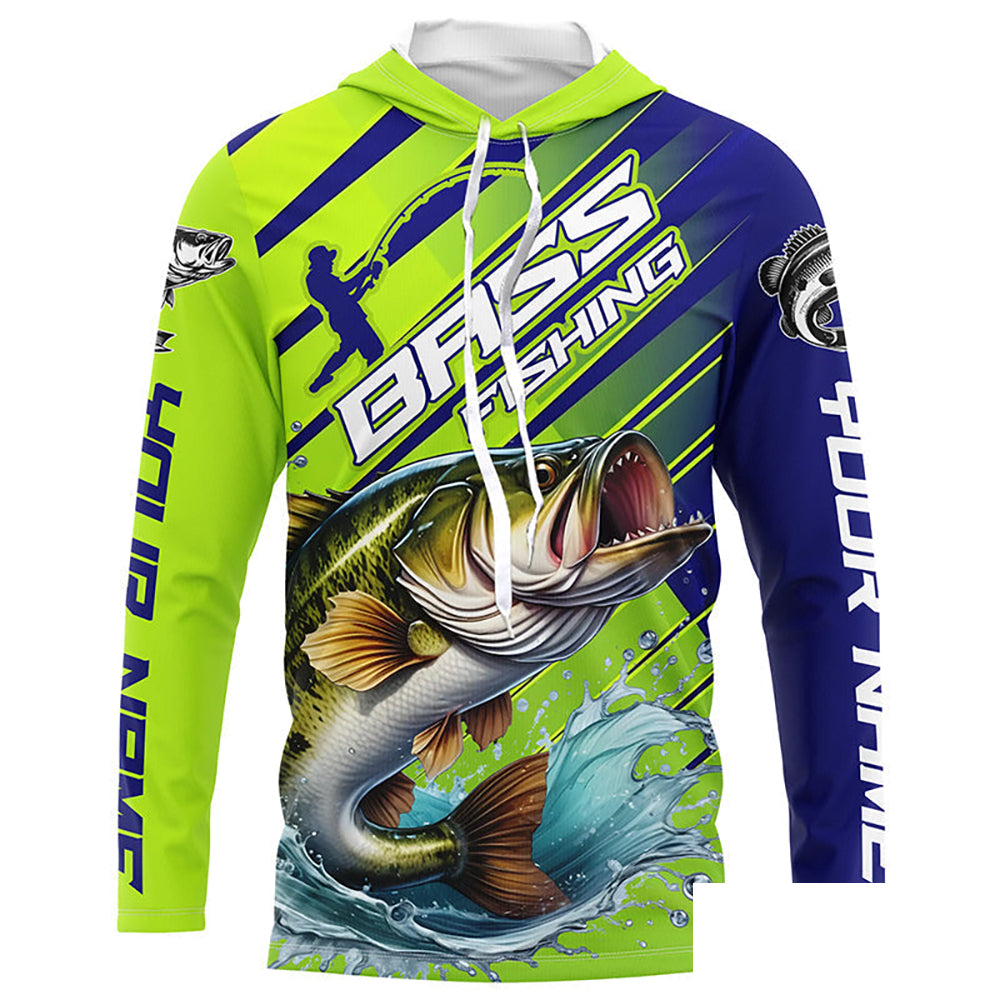 Custom Largemouth Bass Fishing Uv Protection Long Sleeve Shirts, Bass Tournament Fishing Shirt IPHW6895