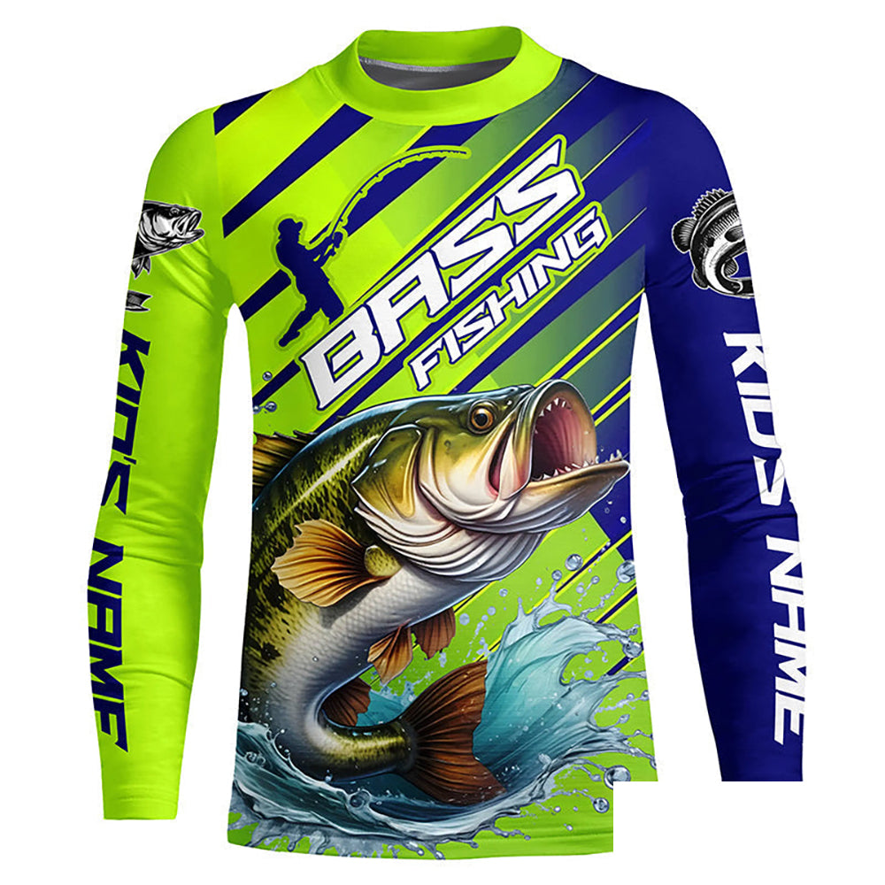 Custom Largemouth Bass Fishing Uv Protection Long Sleeve Shirts, Bass Tournament Fishing Shirt IPHW6895