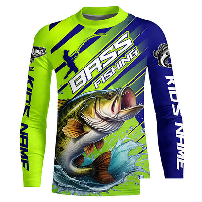 Custom Largemouth Bass Fishing Uv Protection Long Sleeve Shirts, Bass Tournament Fishing Shirt IPHW6895