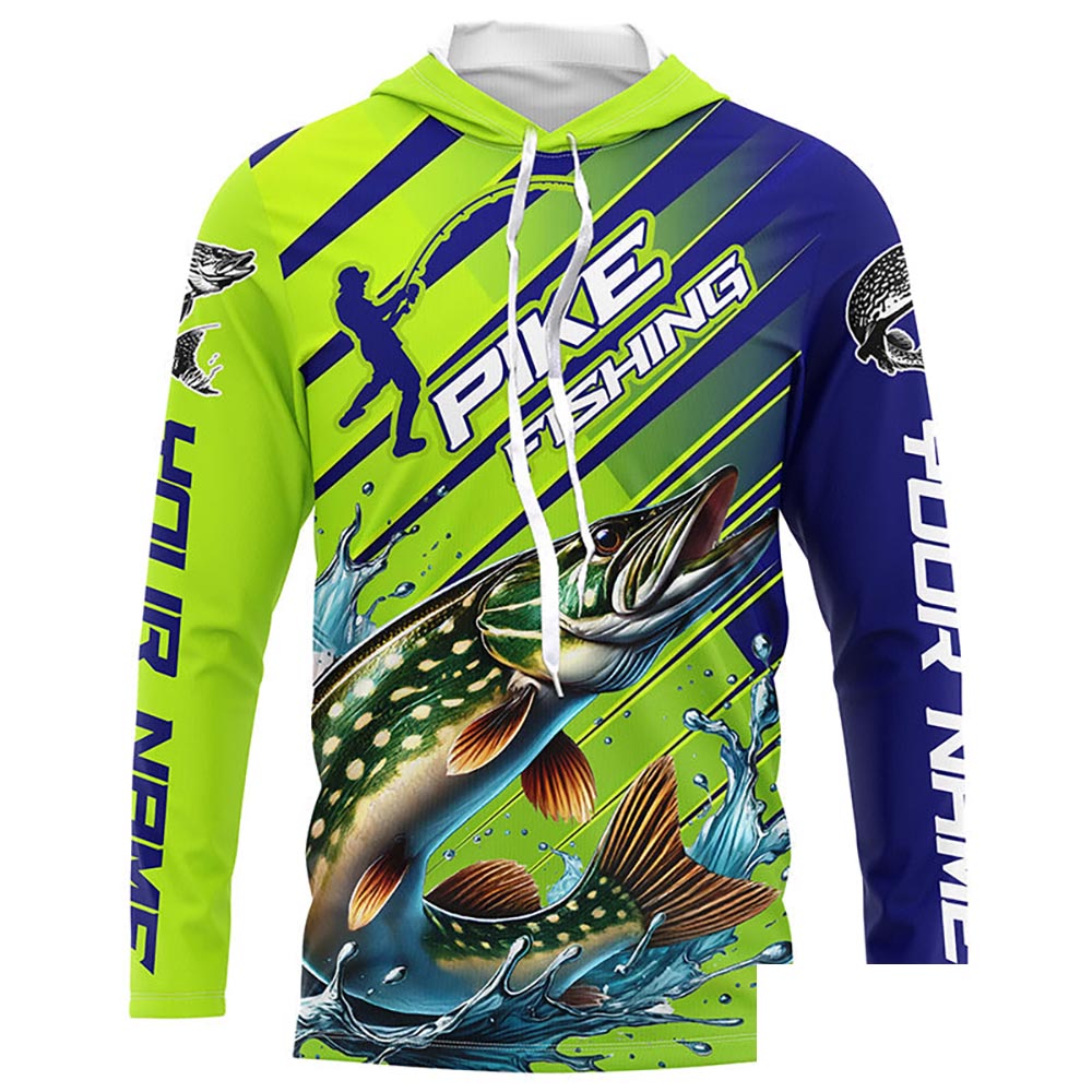 Custom Pike Fishing Uv Protection Long Sleeve Shirts, Pike Tournament Fishing Shirt IPHW7178