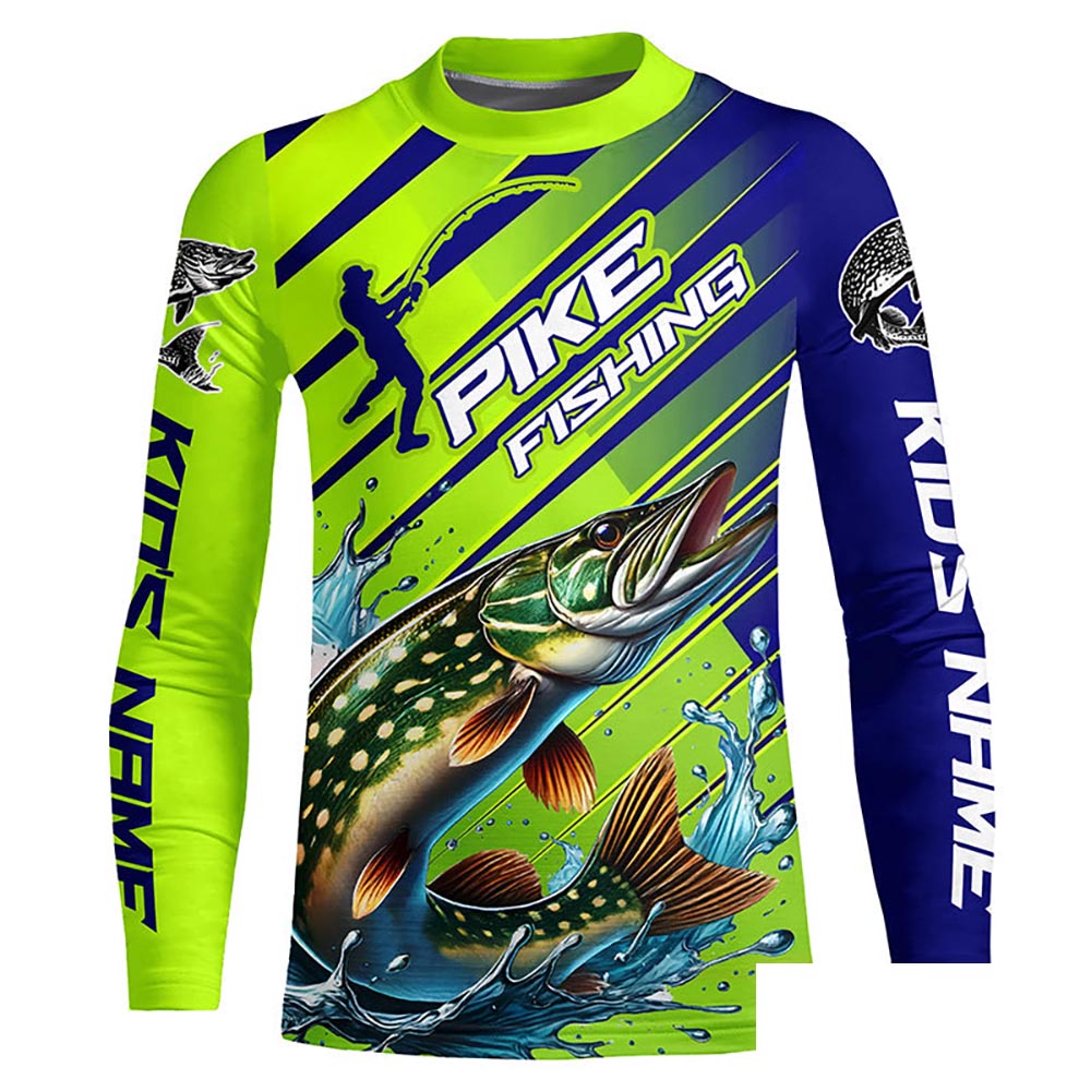 Custom Pike Fishing Uv Protection Long Sleeve Shirts, Pike Tournament Fishing Shirt IPHW7178