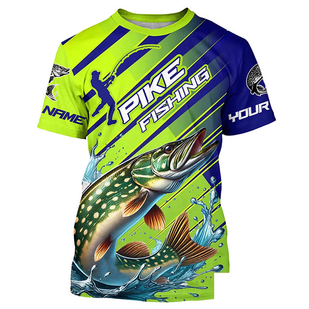 Custom Pike Fishing Uv Protection Long Sleeve Shirts, Pike Tournament Fishing Shirt IPHW7178