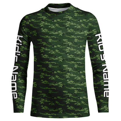 Largemouth Bass Fishing Camo Custom Long Sleeve Fishing Shirts, Bass Tournament Shirt IPHW5781
