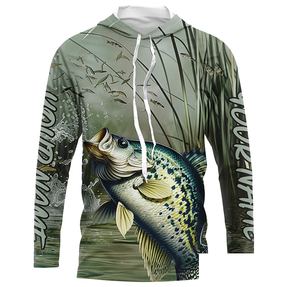 Crappie Fishing Custom 3D All Over Printed Long Sleeve Shirts, Crappie Fisherman Jerseys IPHW6636