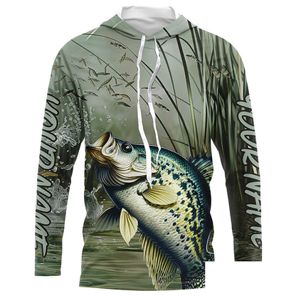 Crappie Fishing Custom 3D All Over Printed Long Sleeve Shirts, Crappie Fisherman Jerseys IPHW6636