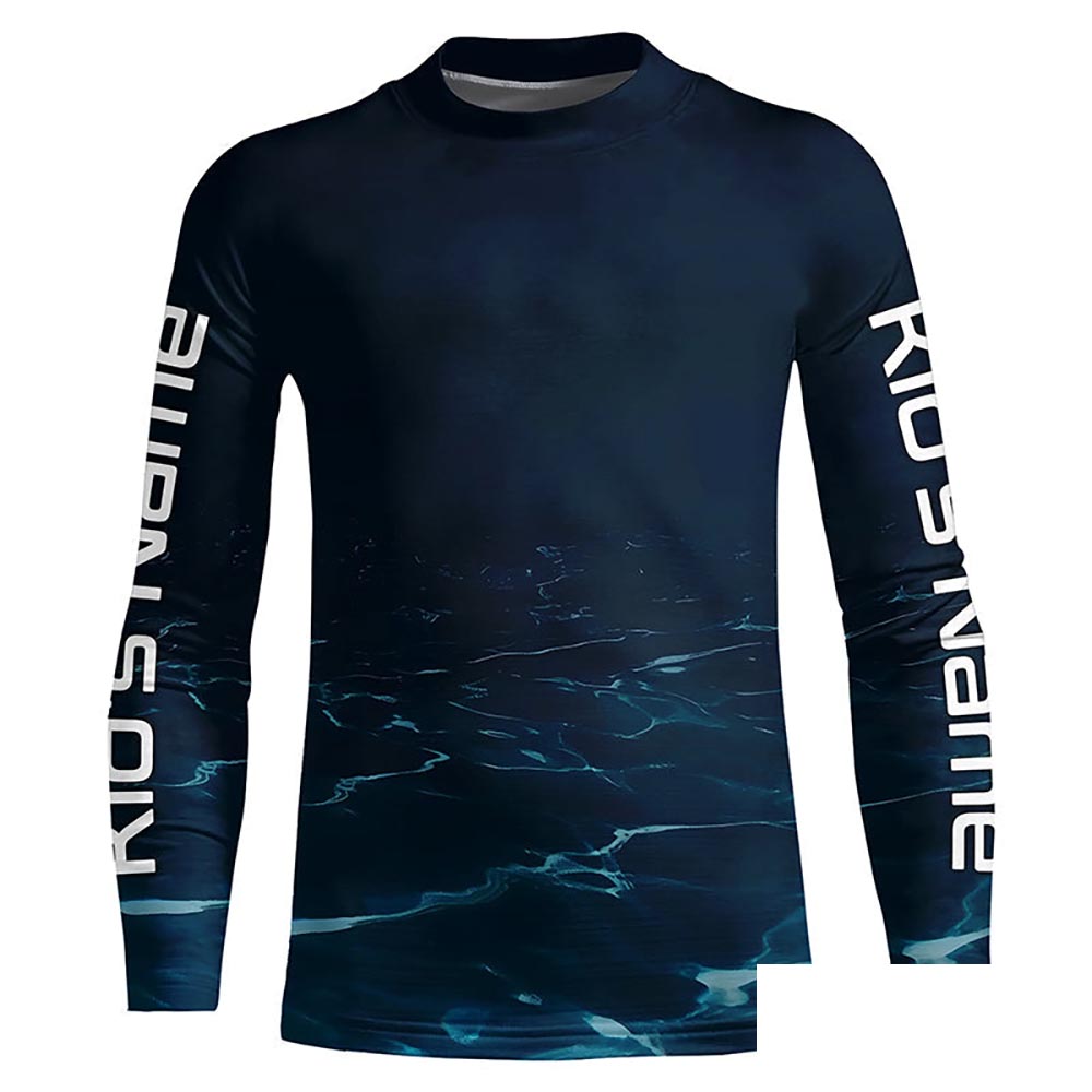 Underwater Background Long Sleeve Uv Protection Fishing Shirts, Personalized Fishing Jersey IPHW7191