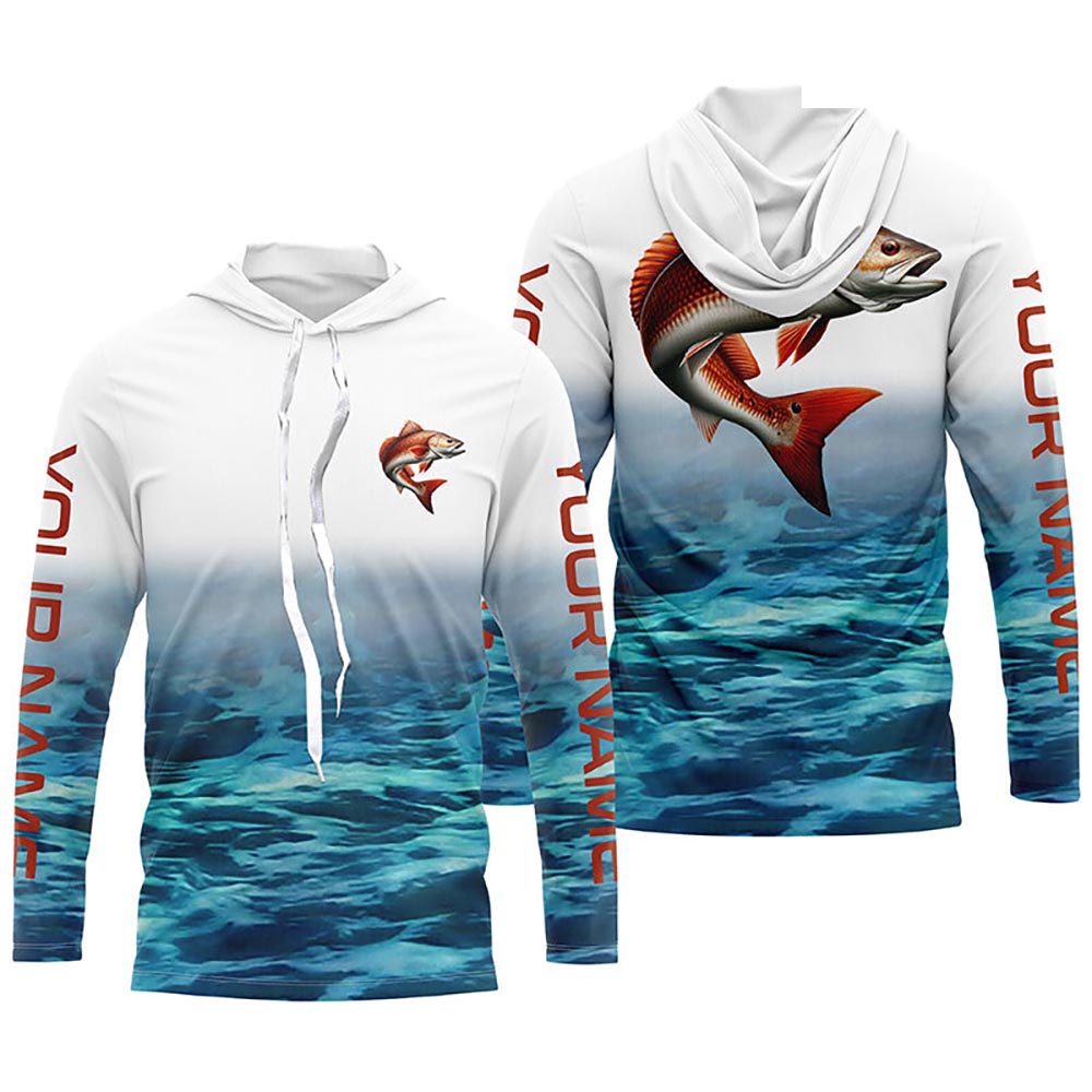 Personalized Redfish Fishing Jerseys, Redfish Puppy Drum Saltwater Tournament Fishing Shirts IPHW5700