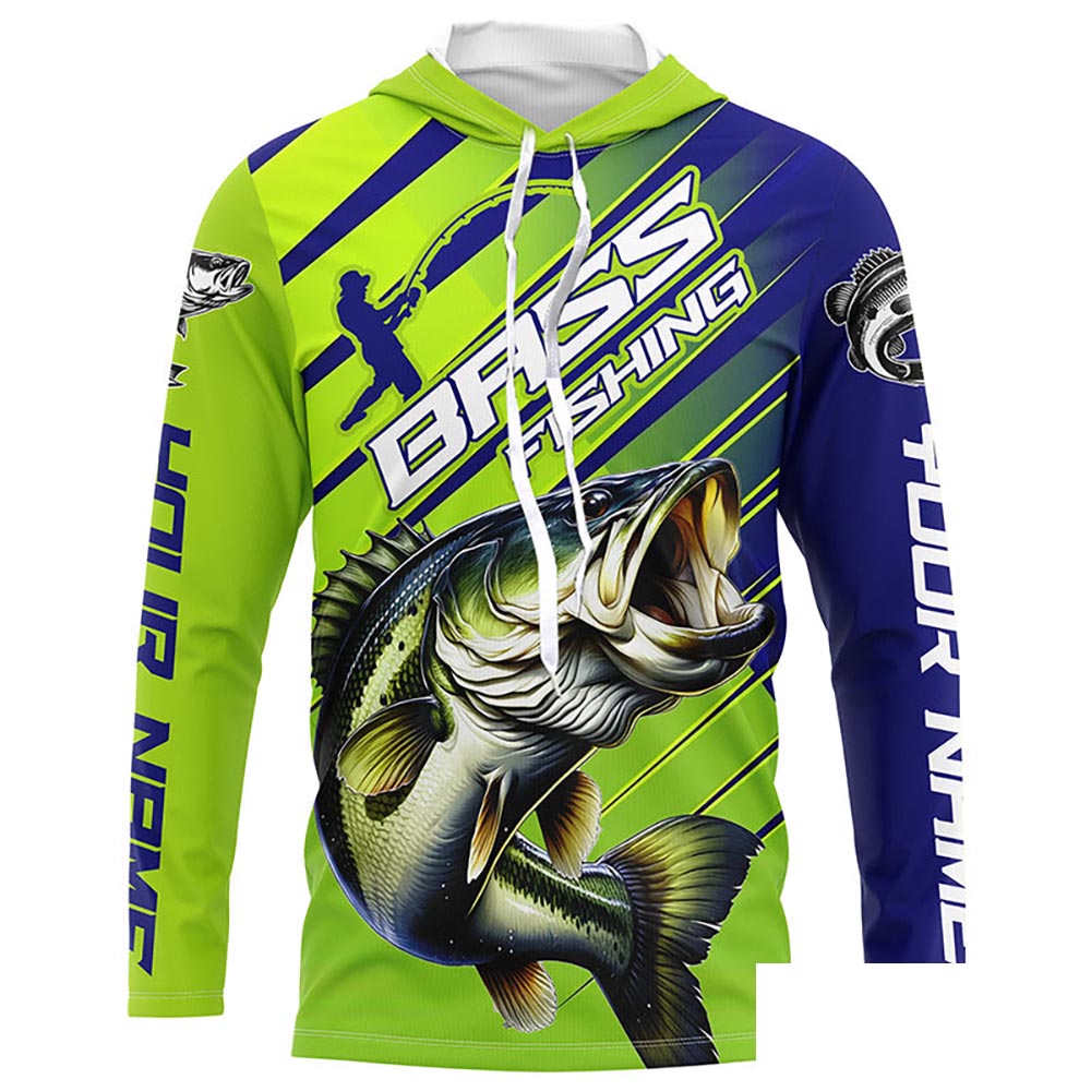 Custom Largemouth Bass Fishing Uv Protection Long Sleeve Shirts, Bass Tournament Fishing Shirt IPHW6278