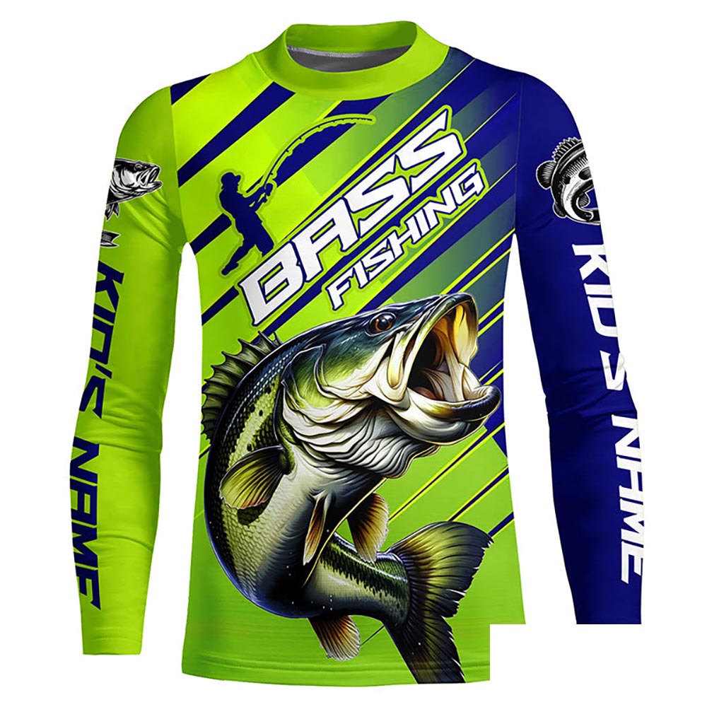 Custom Largemouth Bass Fishing Uv Protection Long Sleeve Shirts, Bass Tournament Fishing Shirt IPHW6278