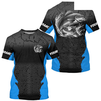 Personalized Redfish Fishing Jerseys, Redfish Long Sleeve Tournament Fishing Shirts |Blue IPHW7362