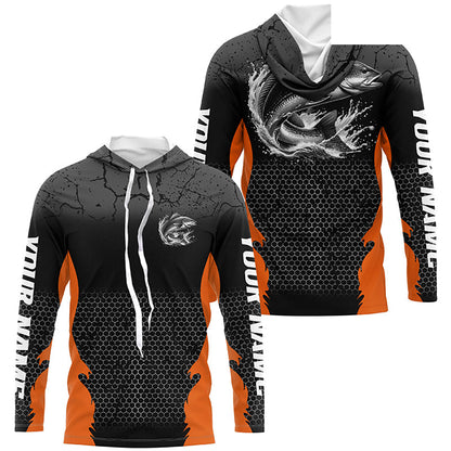 Personalized Redfish Fishing Jerseys, Redfish Long Sleeve Tournament Fishing Shirts |Orange IPHW7363