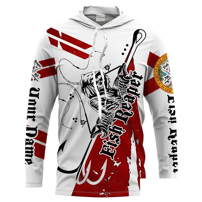 Florida Fish reaper Custom Men Long Sleeve Fishing Shirts, Florida flag performance fishing shirts - HPW68