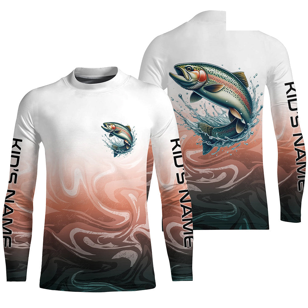 Rainbow Trout Fishing Long Sleeve Tournament Shirts, Custom Trout Fly Fishing Apparel IPHW6341