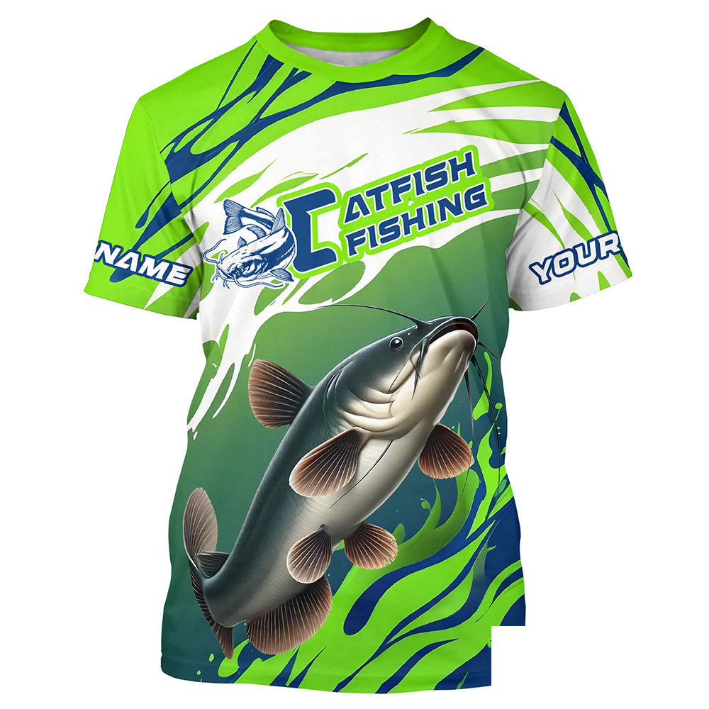Catfish Fishing Custom Long Sleeve Fishing Shirts, Catfish Fishing Tournament Shirts Fishing Jerseys IPHW7182