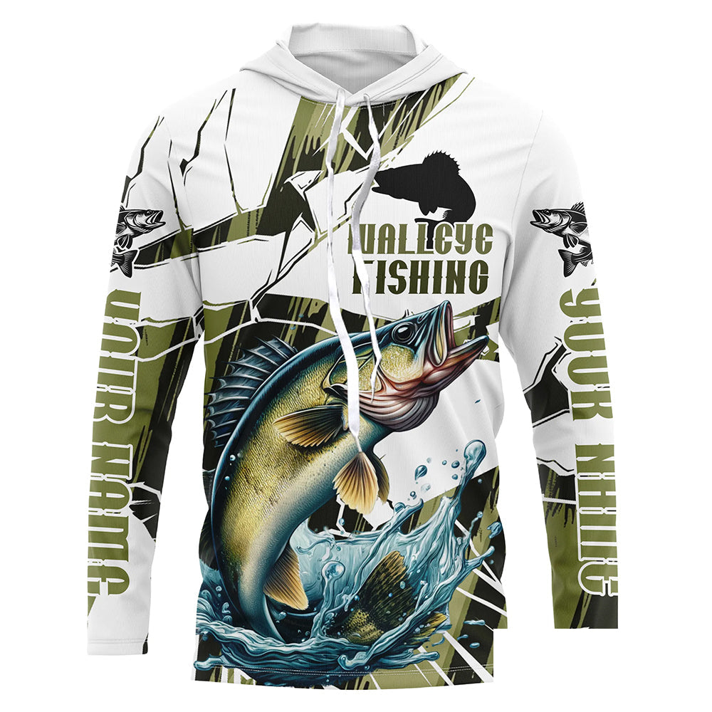 Wallyee Fishing Custom Long Sleeve Tournament Shirts, Fishing Camo Walleye Fisherman Jerseys IPHW6455