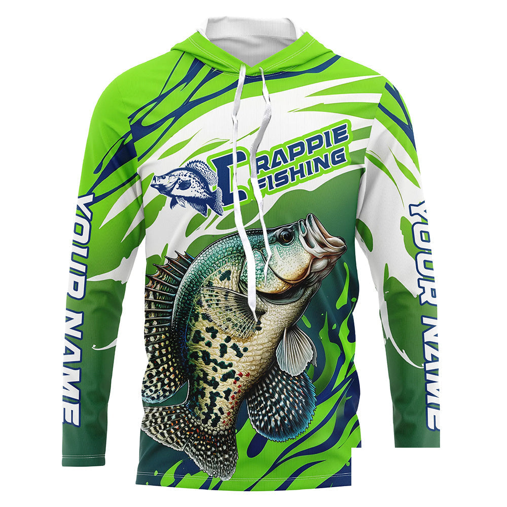 Personalized Crappie Fishing Jerseys, Crappie Fishing Long Sleeve Tournament Fishing Shirts IPHW7027