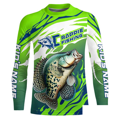 Personalized Crappie Fishing Jerseys, Crappie Fishing Long Sleeve Tournament Fishing Shirts IPHW7027